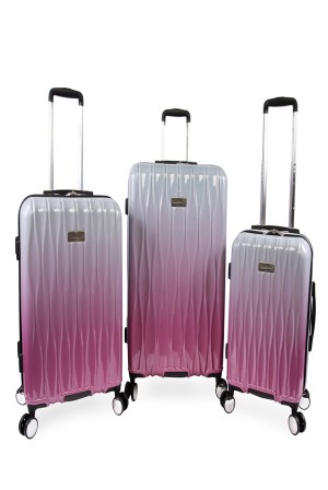 Juicy Couture 3-piece Hardside Spinner Luggage Set Silver Fuchsia | JC-SN651919