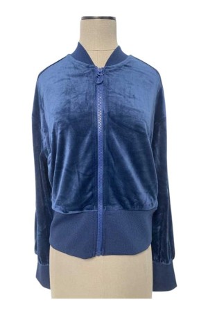 Juicy Couture Embroidered Velour Bomber Jacket—rejuiced Regal Blue | JC-SN651647
