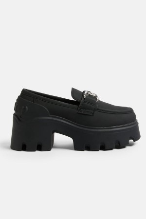 Juicy Couture Leather Track Loafer Black | JC-SN652197